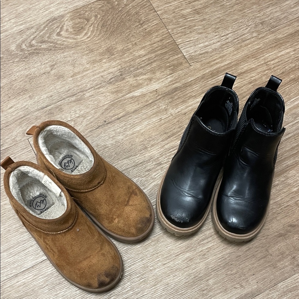 Kids Black and Brown Shoes